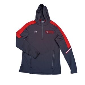 Men's Under Armour Small Texas Tech Wreck 'Em Athletic Qtr Zip Pullover Hoodie